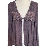 O'Neill Buckle Harley Embroidered Tie-front Boho Kimono Cardigan Women’s Size M Photo 3