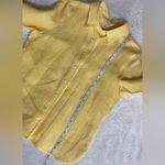 Talbots  Petites Chic Butter Yellow Long Sleeve Polo Collar Shirt Irish Linen. Photo 7