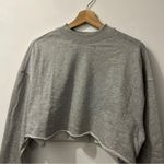 Commense Gray Oversized Cropped Crewneck Sweatshirt S NWT Photo 3