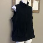 Lands' End Land’s End Women’s Black Full Zip-Up Fleece Mock Neck Vest with Pockets- Medium Photo 4