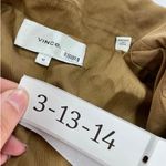 Vince Blazer Womens 12 Tan Drapey Twill Jacket Double Breasted Oversized Tencel Photo 6