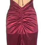 Stunning VTG Burgundy Glam Old Hollywood Satin Formal Gown 7/8 Back Tie Straps Red Size undefined Photo 4
