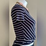 Pacific&Co JO &  Jeans Navy Blue & Pink Stripes NWT Crop Top Short Sleeves SZ SP Photo 2