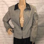 Vintage 1990s Y2K Dress.com Houndstooth Check Blazer Medium? Black Photo 3