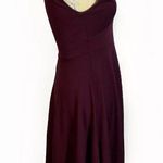 Altar'd State maroon Mini Skater Sleeveless Dress with Scallop V-Neck S Photo 5
