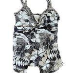 MiracleSuit Floral Black & White Tankini Top – Size 10 Photo 0