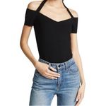 Reformation Black Ribbed Off-Shoulder Body Suit Classic basic 90s style Fall Photo 1