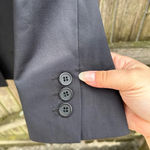 SMYTHE WOMENS WOOL SINGLE BREASTED BLAZER Black Size 6 Photo 2