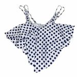 New NWT Lalavava White Navy Blue Polka Dot Swim Top Women's Size Small Photo 0