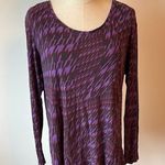 Daisy Fuentes Purple Black Relaxed Long Sleeve Tunic Photo 0