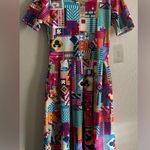 LuLaRoe NWT Disney Abstract Art Minnie & Mickey Mouse Colorful Amelia Small Photo 1