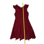 Francesca's  Women's Burgundy Lace Fit & Flare Dress Size S Party Cocktail Photo 4