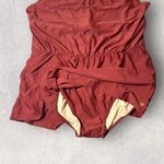 Honey Mark Sage Swim Romper Womens 5XL Burgundy Sleeveless Stretch Pockets NEW Red Size 5X Photo 6