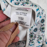 Theory White Blue Floral Silk Mid Rise Tapered Boho Whimsy Pants Trousers Size 0 Photo 6