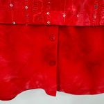 Sami & Jo Red Festive Top by Sequins Embroidered Layered Look Party Unique Med Photo 4