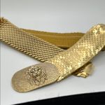 Vintage Gold Tone Lion Head Belt: Metallic Fish Scale Stretch Belt Photo 2