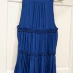 Free People Ruffled Tunic Tank Blue Asymmetrical V Photo 4