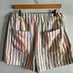 Lou & grey Multicolor Textured Stripe Shorts M Elastic Waist Pockets Casual Photo 3