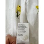 Anthropologie Maeve by  Embroidered Floral Button-Down Shirt White Yellow Size L Photo 4