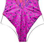 Maaji  Reversible One Piece Swimsuit Size Small Floral Psychedelic Pink Halter Photo 10