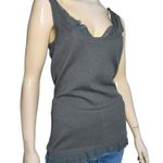 Sisley Vintage Women’s Size L Dark Gray Chiffon Ruffled Long Sweater Tank Top Size L Photo 1