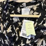 HD in Paris  Anthropologie SZ 4 Petite Blouse Top Black White Print Ruffle V Neck Photo 1