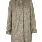 Kenneth Cole Women's Fuzzy Faux-Fur Teddy Jacket Coat in Beige Size Medium Photo 2