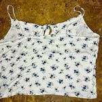American Eagle First Essentials White Floral Crop Top Photo 5