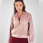 Fabletics  pink satin breathable Eva reversible bomber active jacket size small Photo 2