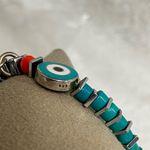 Sterling Silver and Turquoise Heart and Evil Eye necklace Red Photo 3