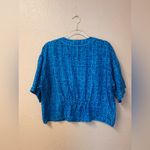 Laura and Jayne Vintage 100% Silk Crop Top & Pant Set Size L Blue Size L Photo 2