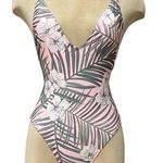 Garage Swimsuit One Piece Pink Tropical S Small NWOT Photo 0