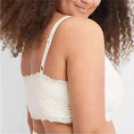 Aerie New with tags RIBBED EYELASH LACE TRIM
LONGLINE beige bralette top Photo 6