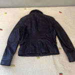 Navy Blue Leather Jacket Large Lulu Bravo Photo 1
