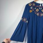 Blue Rain  Dress Women Size XS NWT Blue Floral Embroidery Boho Spring Western Photo 7