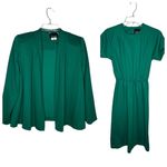 Vintage Jean Leslie Two Piece Green Dress Set Size 4P Photo 1