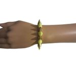 Spiked Stretch Bracelet Neon Yellow Gold Punk Y2K Accessory Photo 1