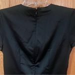 Bebe Ruffle Hem V-Neck Short Sleeve Stretch Satin Romper Jet Black Size 4 Photo 15