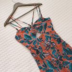 Jason Wu NWOT  Terracotta Cutout Floral Midi Dress Beaded Smocked Vacation Size L Photo 1