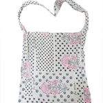 Free People Stars & Flowers and Dots Tote Boho Shopping Bag Pink Black Packable Photo 4