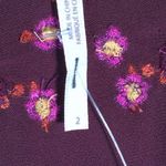 Free People NEW  Embroidered Purple Mini Dress Low V Front Satin button Accent 2 Photo 4