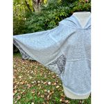 POL S Hoodie 3/4 Sleeve Bandana Print Dolman Sleeve Heather Gray Photo 1