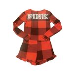 Victoria's Secret PINK Thermal Pajamas Small One Piece Romper Buffalo Check Red Photo 1