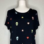 Torrid Super Soft Knits Black Heart Skull Star Bolt Short Sleeves Tee Photo 3