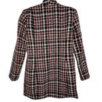 Calvin Klein  Plaid Tweed Topper Jacket Womens 2 Red Black White Long Blazer Coat Photo 10