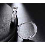 Boutique NEW White Gold Plated .925 Simulated Diamond Huggie Hoop Earrings, Unisex 10mm‎ Photo 10