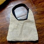 Woven Vegan Leather Black Cream Purse Photo 0