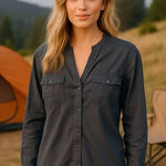 James Perse  Gray Ripstop Button Up Outdoors Camping Hiking Gorpcore Comfort M Photo 0