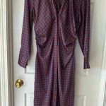 ZARA  Geometric Pattern Shirt Dress Womens SZ Medium Blue Red Orange Button *FLAW Photo 0