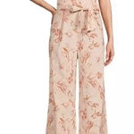 Antonio Melani  Pink‎ Floral One Shoulder Jumpsuit Linen Blend Belted Size 10 New Photo 0